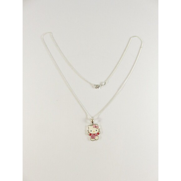 JCM Hello Kitty Necklace, Rhodium Plated Sterling Silver, Sanrio China - Picture 2 of 8